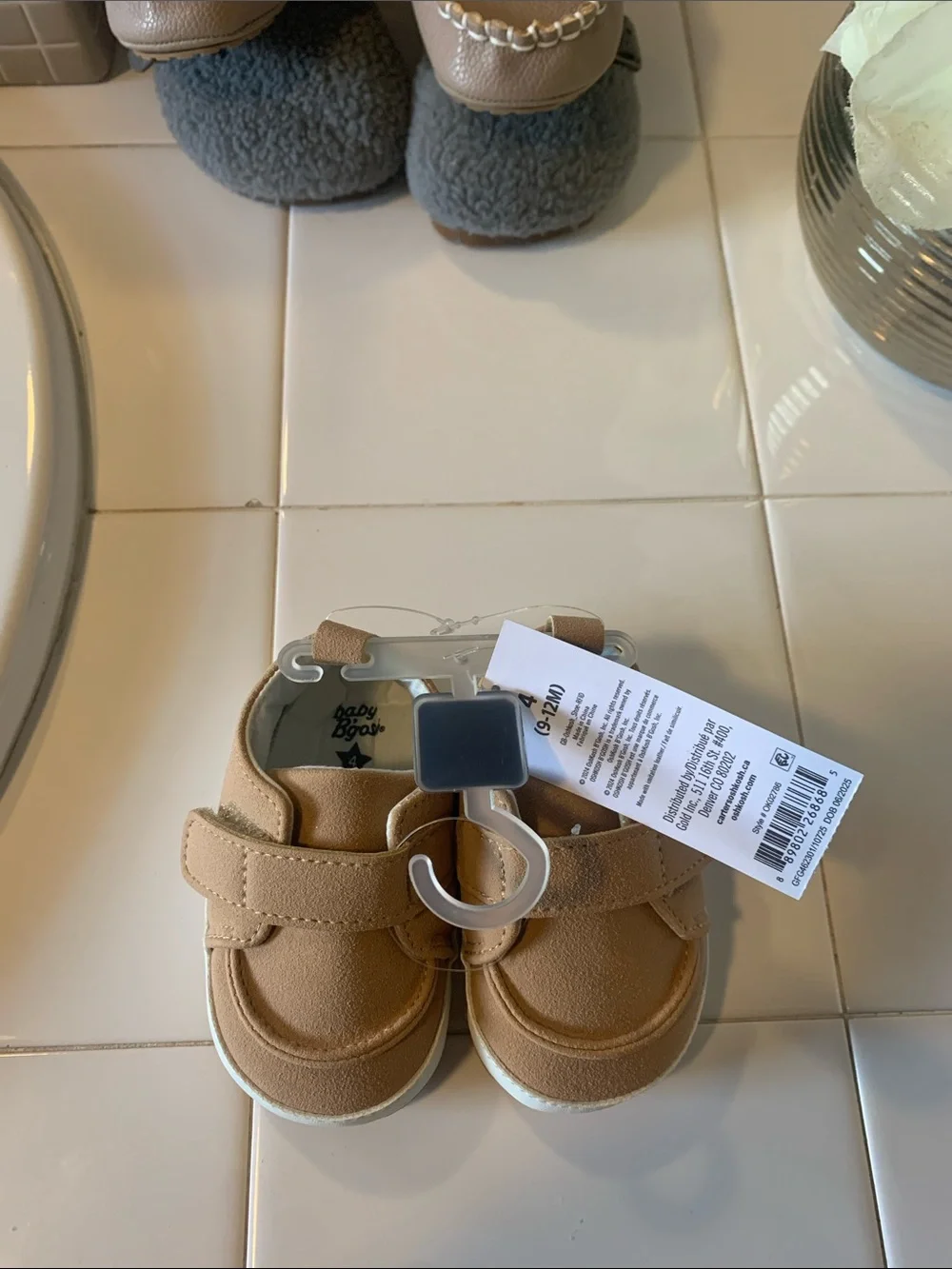 Baby Basics Tan Walker Shoes with Velcro Strap